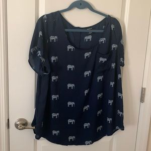 Torrid elephant print blouse